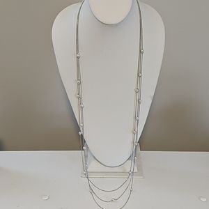 Silver Colored Faux Pearl Necklace